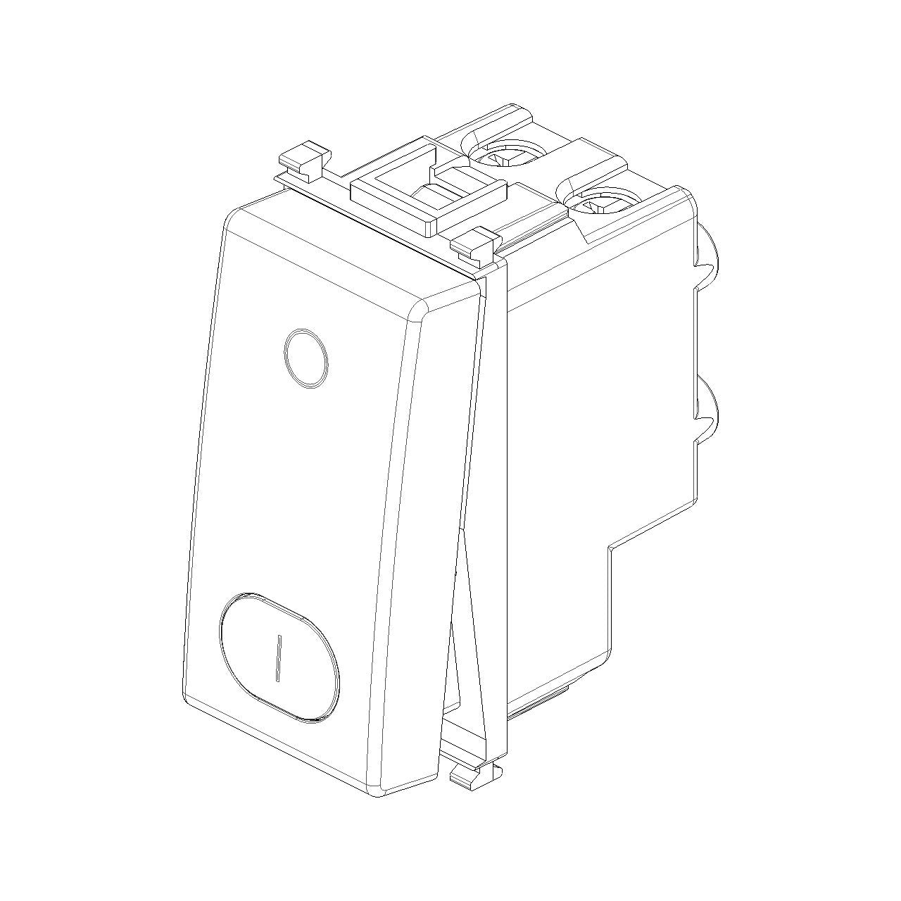 Vimar Plana 2P 1-Way Switch, 16AX, 250V, Lightable — Quality Boat Parts