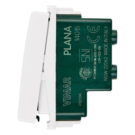 Vimar Plana 2P 1-Way Switch, 16AX, 250V, Lightable — Quality Boat Parts