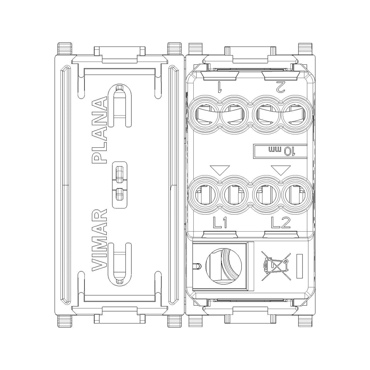 Vimar Plana 2P 1-Way Switch, 16AX, 250V, Lightable — Quality Boat Parts
