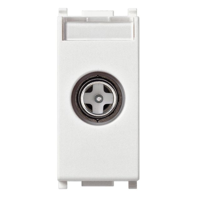 Vimar Plana TV-RD-SAT Coaxial Socket Outlet, 5-2400 MHz, Male Connector, Snap Mounting — Quality Boat Parts