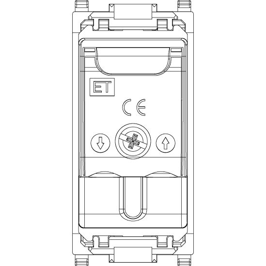 Vimar Plana TV-RD-SAT Coaxial Socket Outlet, 5-2400 MHz, Male Connector, Snap Mounting — Quality Boat Parts