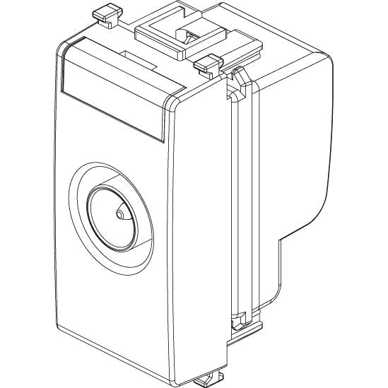 Vimar Plana TV-RD-SAT Coaxial Socket Outlet, 5-2400 MHz, Male Connector, Snap Mounting — Quality Boat Parts