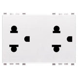 Vimar EIKON Two 2P+E USA+EU SICURY Socket Outlets, 16A, 250V, Flush Mount, 3 Module, IP20 — Quality Boat Parts