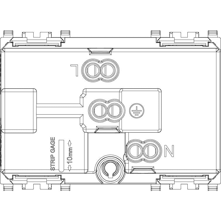 Vimar EIKON Two 2P+E USA+EU SICURY Socket Outlets, 16A, 250V, Flush Mount, 3 Module, IP20 — Quality Boat Parts