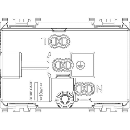 Vimar EIKON Two 2P+E USA+EU SICURY Socket Outlets, 16A, 250V, Flush Mount, 3 Module, IP20 — Quality Boat Parts