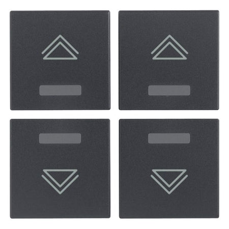 Vimar EIKON Four Interchangeable Half-Buttons, 1 Module, IP40, Clamp Mounting, Halogen-Free Thermoplastic — Quality Boat Parts