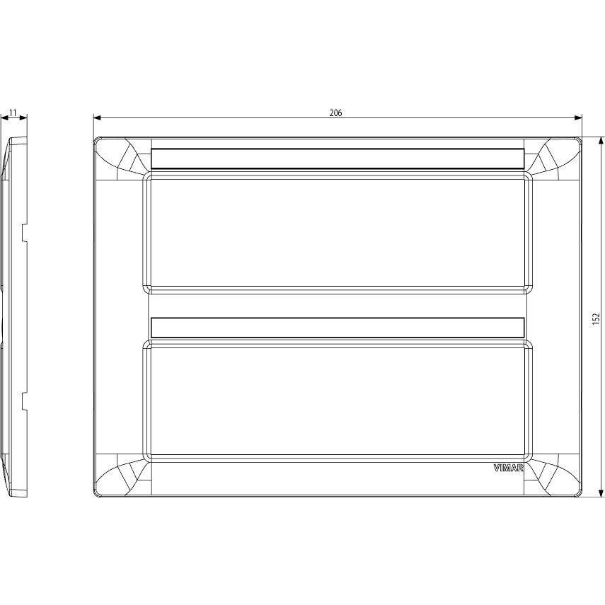 Vimar Plana 14-Module (7+7) Cover Plate, Technopolymer, Halogen-Free — Quality Boat Parts