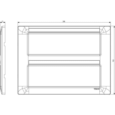 Vimar Plana 14-Module (7+7) Cover Plate, Technopolymer, Halogen-Free — Quality Boat Parts