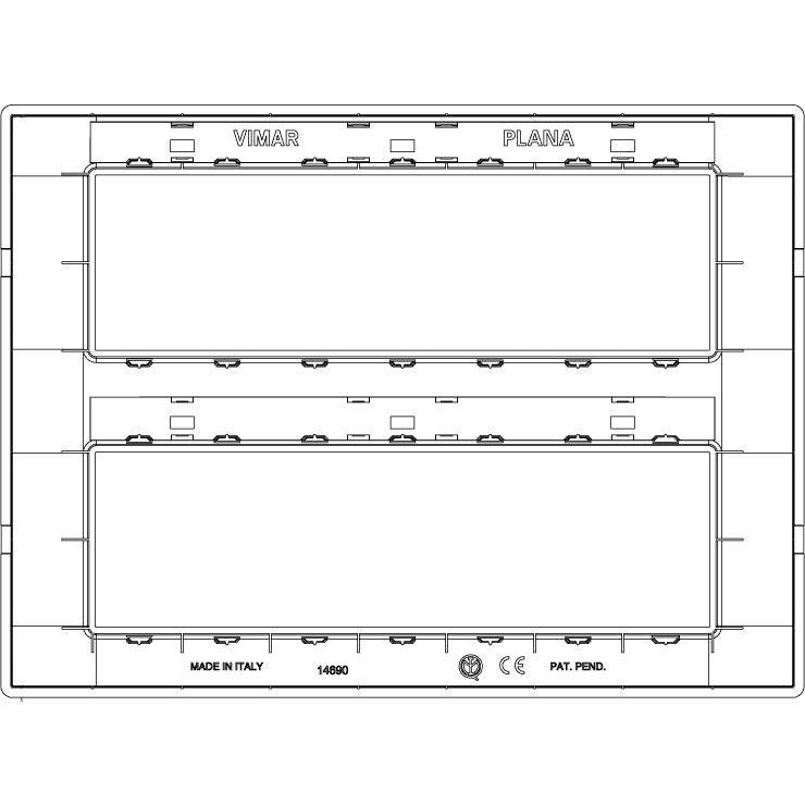 Vimar Plana 14-Module (7+7) Cover Plate, Technopolymer, Halogen-Free — Quality Boat Parts