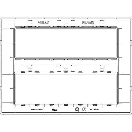 Vimar Plana 14-Module (7+7) Cover Plate, Technopolymer, Halogen-Free — Quality Boat Parts