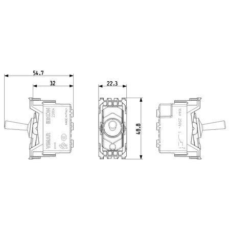 Vimar Eikon Vintage 1P 10AX 2-Way Switch, 250V, Flush-Mounted — Quality Boat Parts