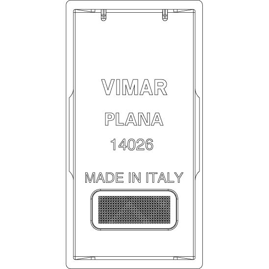 Vimar Plana 1-Module Interchangeable Button, Lightable Diffuser, IP40, Halogen-Free — Quality Boat Parts