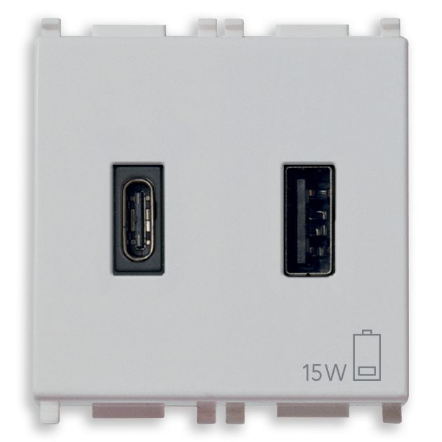 Vimar Plana 2-Module USB Supply Unit, 5V, Flush Mount — Quality Boat Parts