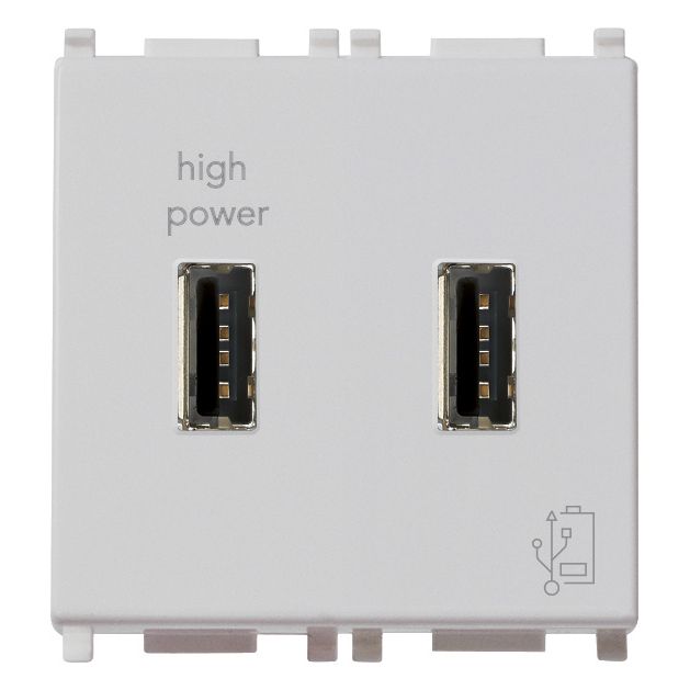 Vimar Plana 2-Module USB Supply Unit, 5V, Flush Mount — Quality Boat Parts