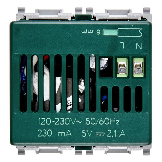 Vimar Plana 2-Module USB Supply Unit, 5V, Flush Mount — Quality Boat Parts