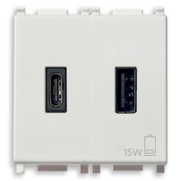 Vimar Plana 2-Module USB Supply Unit, 5V, Flush Mount — Quality Boat Parts