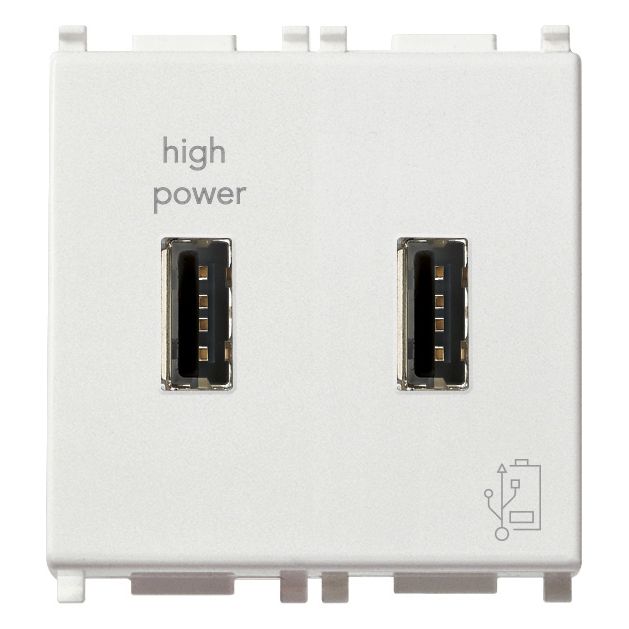 Vimar Plana 2-Module USB Supply Unit, 5V, Flush Mount — Quality Boat Parts