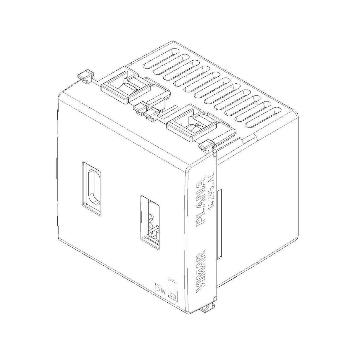 Vimar Plana 2-Module USB Supply Unit, 5V, Flush Mount — Quality Boat Parts