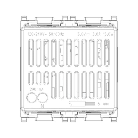Vimar Plana 2-Module USB Supply Unit, 5V, Flush Mount — Quality Boat Parts