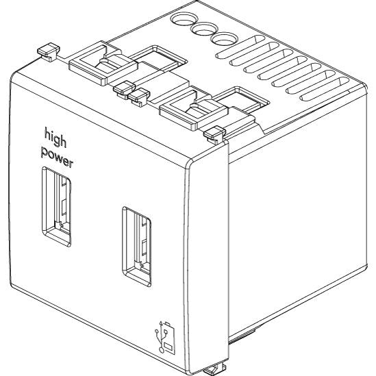 Vimar Plana 2-Module USB Supply Unit, 5V, Flush Mount — Quality Boat Parts
