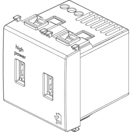 Vimar Plana 2-Module USB Supply Unit, 5V, Flush Mount — Quality Boat Parts