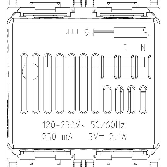 Vimar Plana 2-Module USB Supply Unit, 5V, Flush Mount — Quality Boat Parts