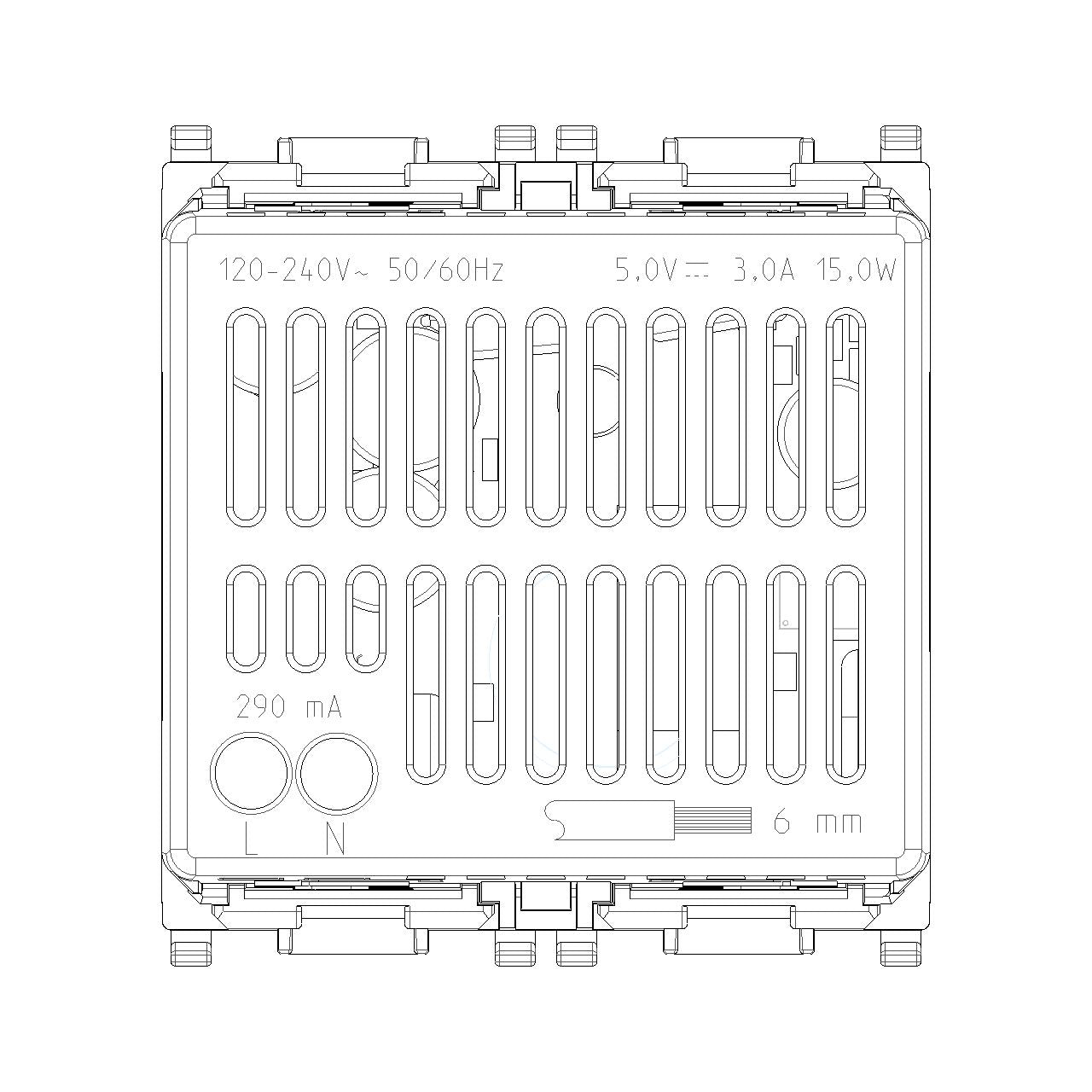 Vimar Plana 2-Module USB Supply Unit, 5V, Flush Mount — Quality Boat Parts