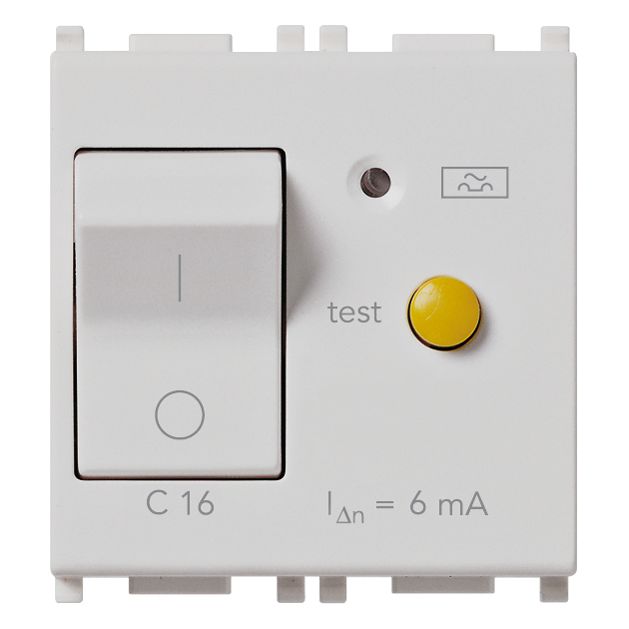 Vimar Plana 1P+N RCBO Breaker, 120-230V, IP40, Built-In, 2 Modules — Quality Boat Parts