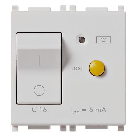 Vimar Plana 1P+N RCBO Breaker, 120-230V, IP40, Built-In, 2 Modules — Quality Boat Parts