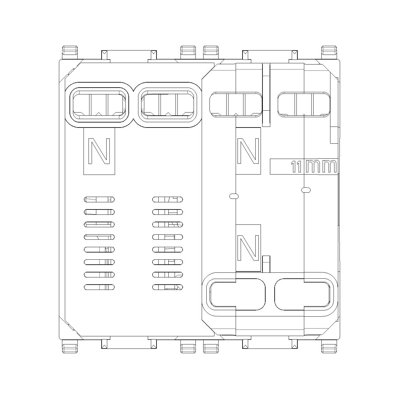 Vimar Plana 1P+N RCBO Breaker, 120-230V, IP40, Built-In, 2 Modules — Quality Boat Parts