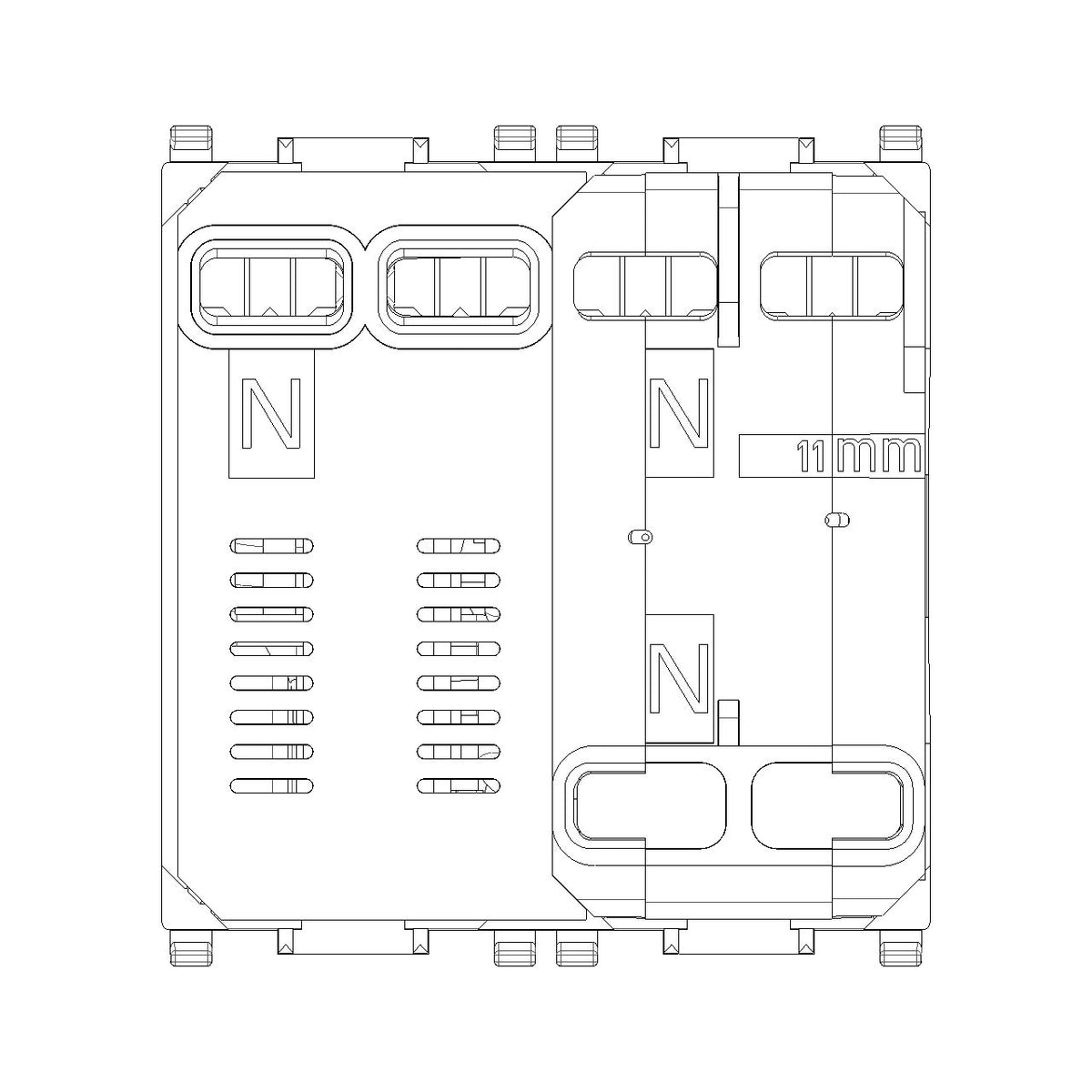 Vimar Plana 1P+N RCBO Breaker, 120-230V, IP40, Built-In, 2 Modules — Quality Boat Parts