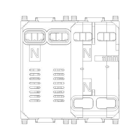 Vimar Plana 1P+N RCBO Breaker, 120-230V, IP40, Built-In, 2 Modules — Quality Boat Parts