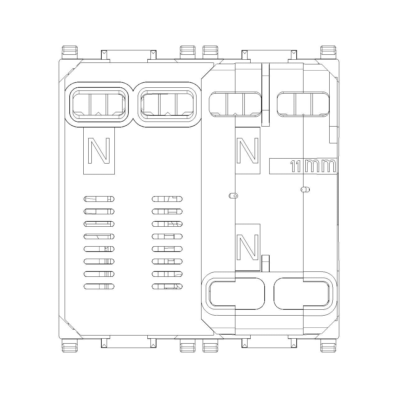 Vimar Plana 1P+N RCBO Breaker, 120-230V, IP40, Built-In, 2 Modules — Quality Boat Parts