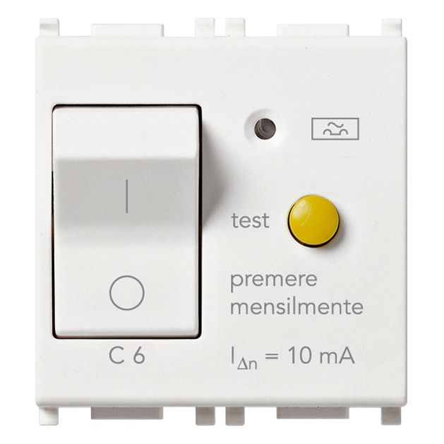 Vimar Plana 1P+N RCBO Breaker, 120-230V, IP40, Built-In, 2 Modules — Quality Boat Parts