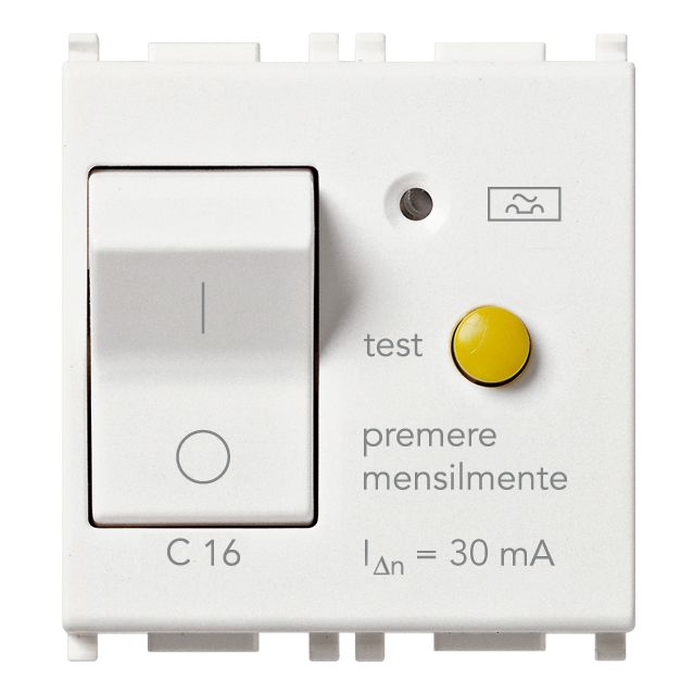 Vimar Plana 1P+N RCBO Breaker, 120-230V, IP40, Built-In, 2 Modules — Quality Boat Parts