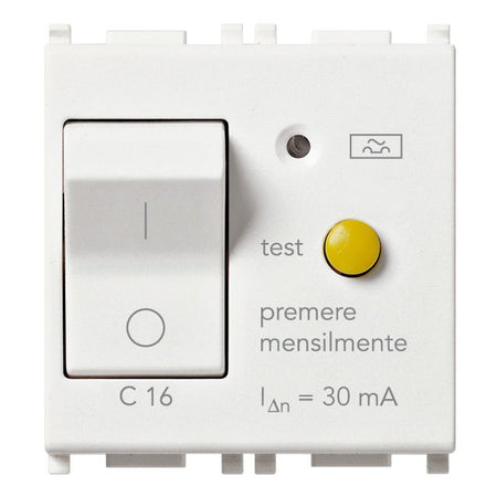 Vimar Plana 1P+N RCBO Breaker, 120-230V, IP40, Built-In, 2 Modules — Quality Boat Parts