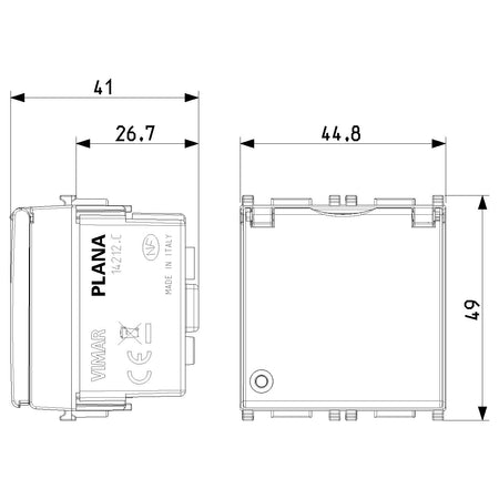 Vimar Plana 2P+E French SICURY Socket Outlet, 16A, 250V, IP20 — Quality Boat Parts