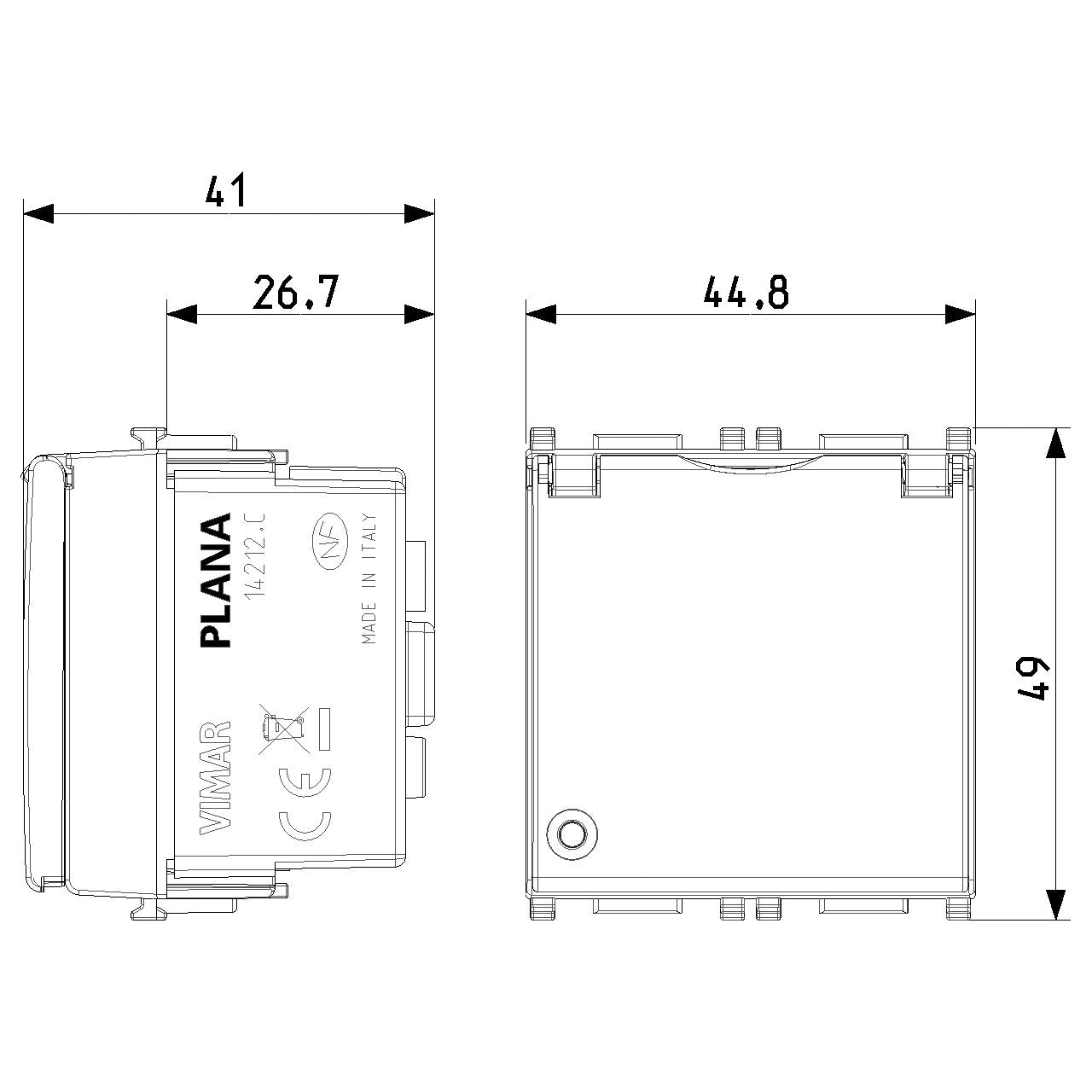 Vimar Plana 2P+E French SICURY Socket Outlet, 16A, 250V, IP20 — Quality Boat Parts