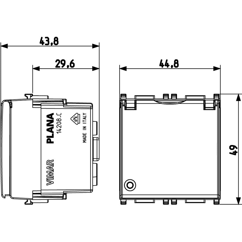 Vimar Plana 2P+E German SICURY Socket Outlet, 16A, 250V, IP20 — Quality Boat Parts