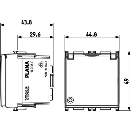 Vimar Plana 2P+E German SICURY Socket Outlet, 16A, 250V, IP20 — Quality Boat Parts