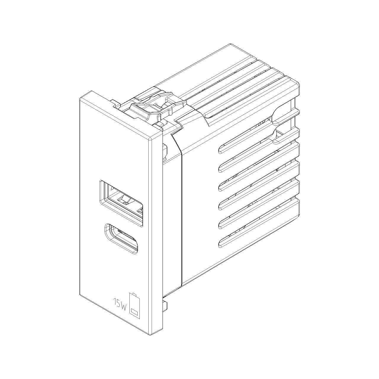 Vimar LINEA 1-Module USB Power Unit, 120-240V — Quality Boat Parts