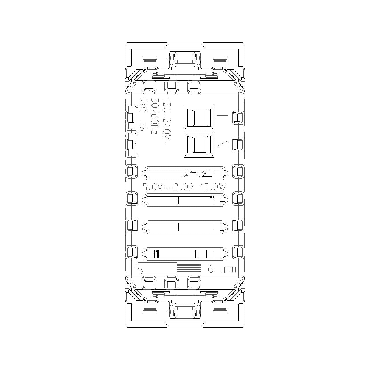 Vimar LINEA 1-Module USB Power Unit, 120-240V — Quality Boat Parts