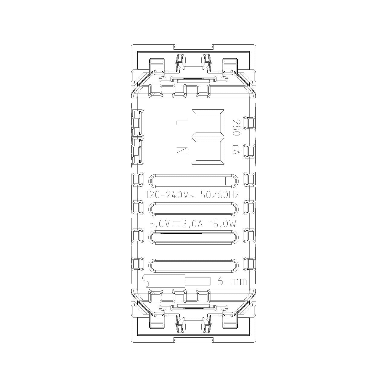 Vimar LINEA 1-Module USB Power Unit, 120-240V — Quality Boat Parts