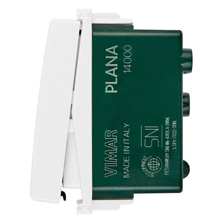 Vimar Plana 1P 10AX 1-Way Switch, 250V, Lightable, Replaceable Button — Quality Boat Parts