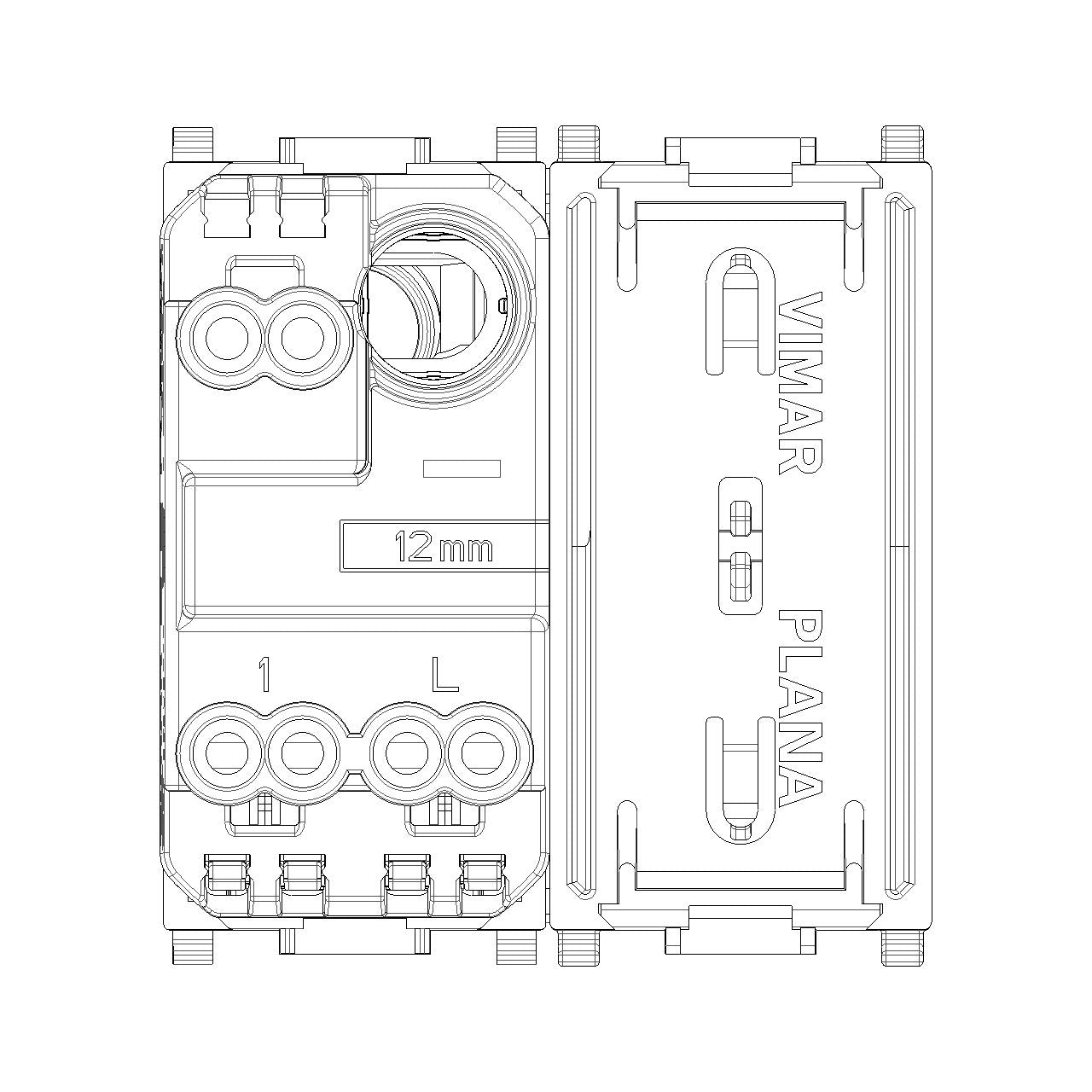 Vimar Plana 1P 10AX 1-Way Switch, 250V, Lightable, Replaceable Button — Quality Boat Parts