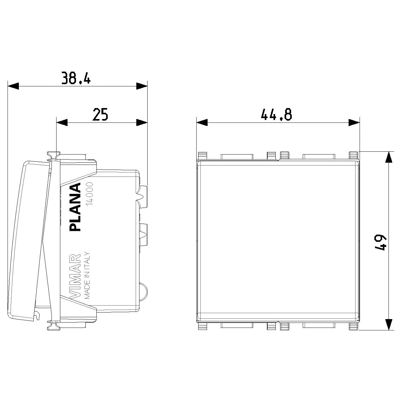 Vimar Plana 1P 10AX 1-Way Switch, 250V, Lightable, Replaceable Button — Quality Boat Parts