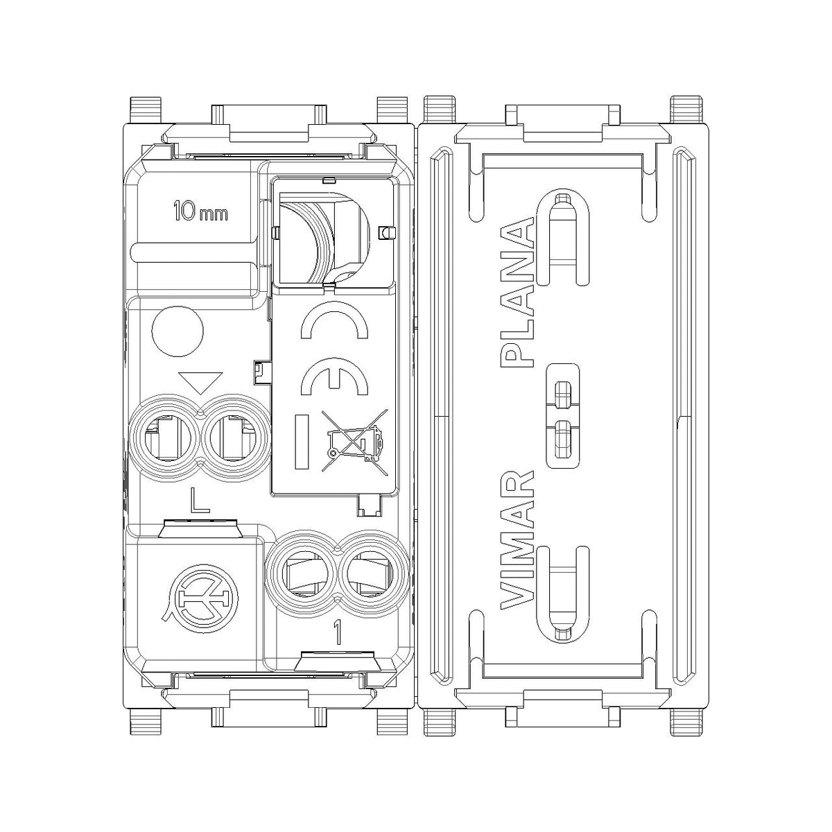 Vimar Plana 1P 10AX 1-Way Switch, 250V, Lightable, Replaceable Button — Quality Boat Parts