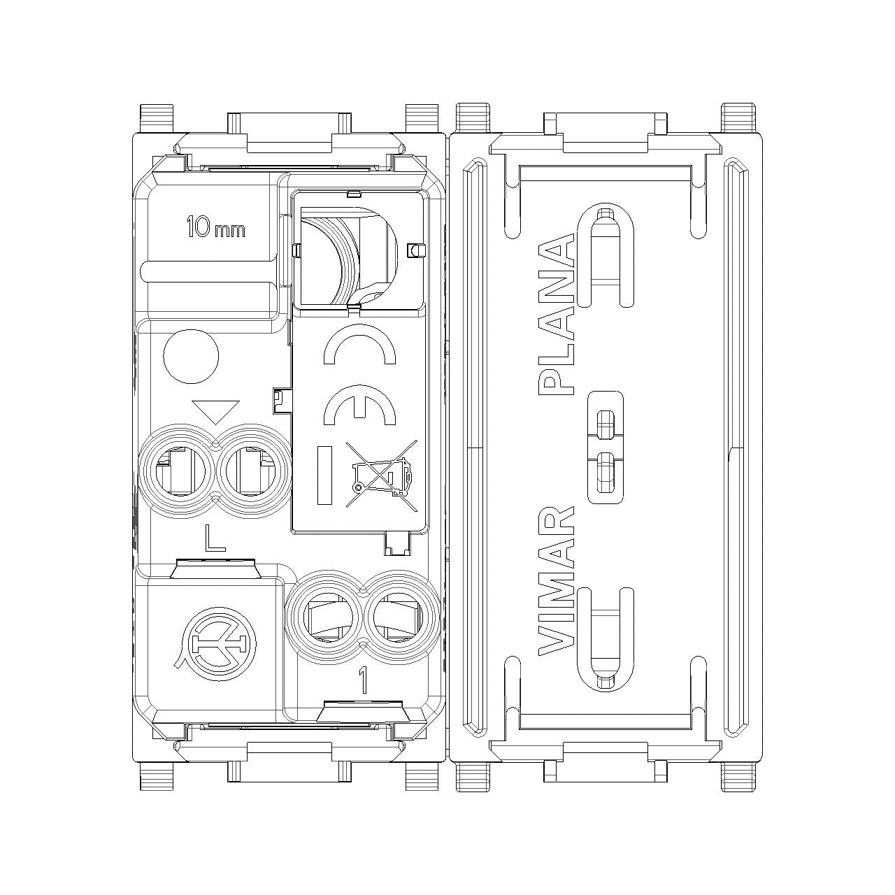 Vimar Plana 1P 10AX 1-Way Switch, 250V, Lightable, Replaceable Button — Quality Boat Parts