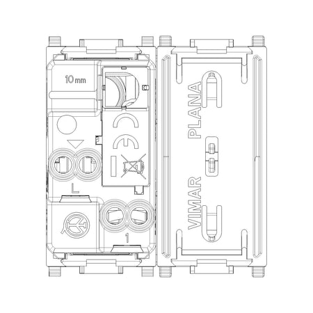 Vimar Plana 1P 10AX 1-Way Switch, 250V, Lightable, Replaceable Button — Quality Boat Parts