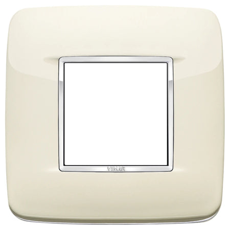 Vimar Eikon 2-Module Round British Cover Plate, 95 x 95 mm, IP00, Halogen-Free, Clamp Mounting — Quality Boat Parts
